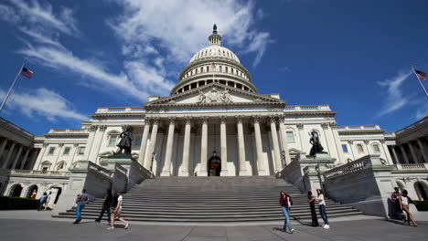 the united states capitol building under a blue sky
