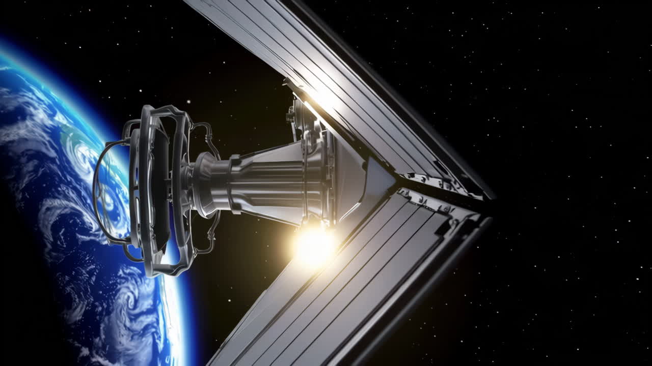 satélite en órbita sobre la Tierra