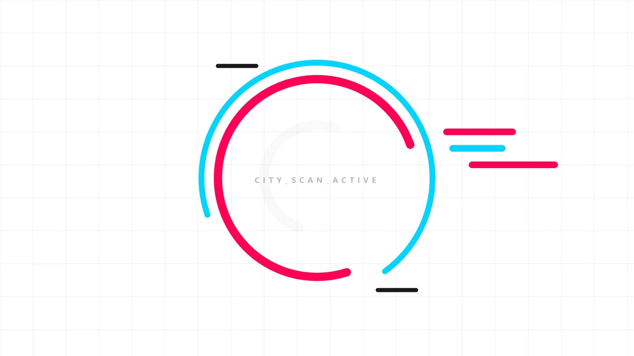 Abstract Digital Loading Animation with Circular Graphic Elements