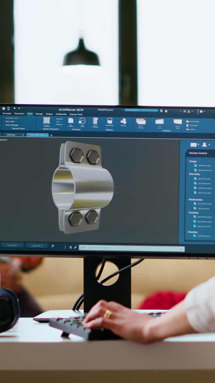 Vertical Video Expert engineer develops industrial prototypes using 3D modeling software