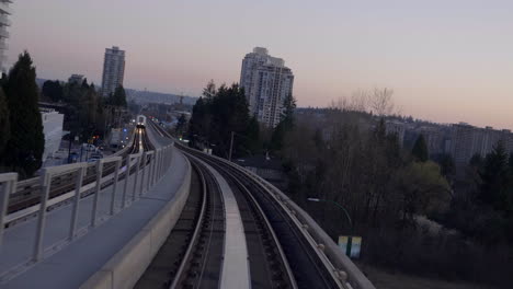 taking a train ride through the peaceful city of vancouver - wide rolling