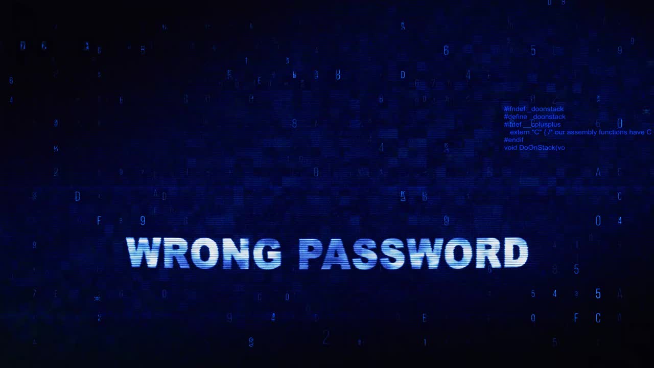 Wrong Password Error Screen