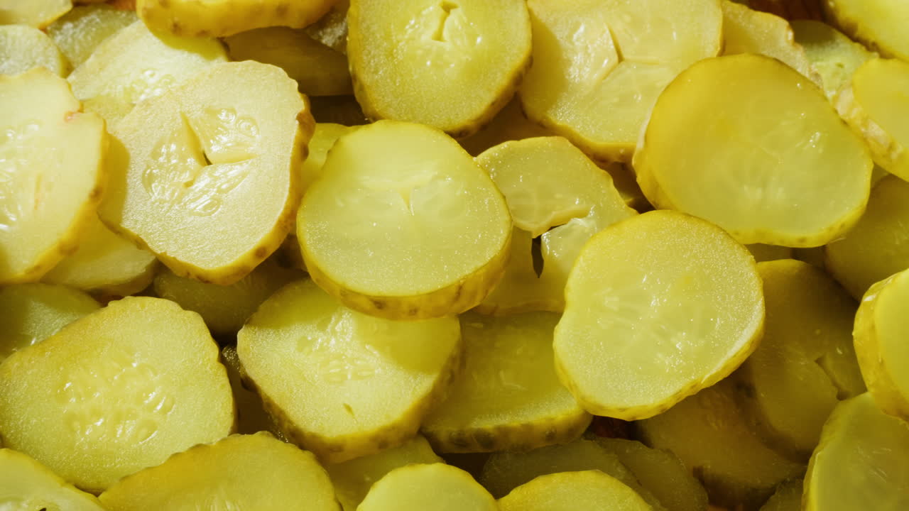 Close-up of Sliced Pickles