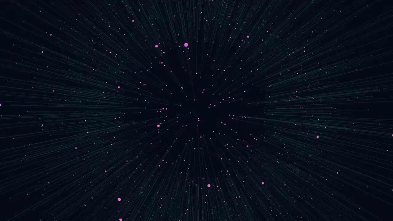 Starry space background with radiating lines
