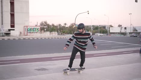man skateboarding in the city