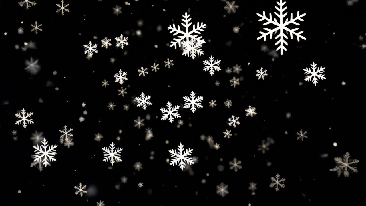 Snøflak som faller, animert overlay, transparent 4K-video, alfakanal, ProRes 4444