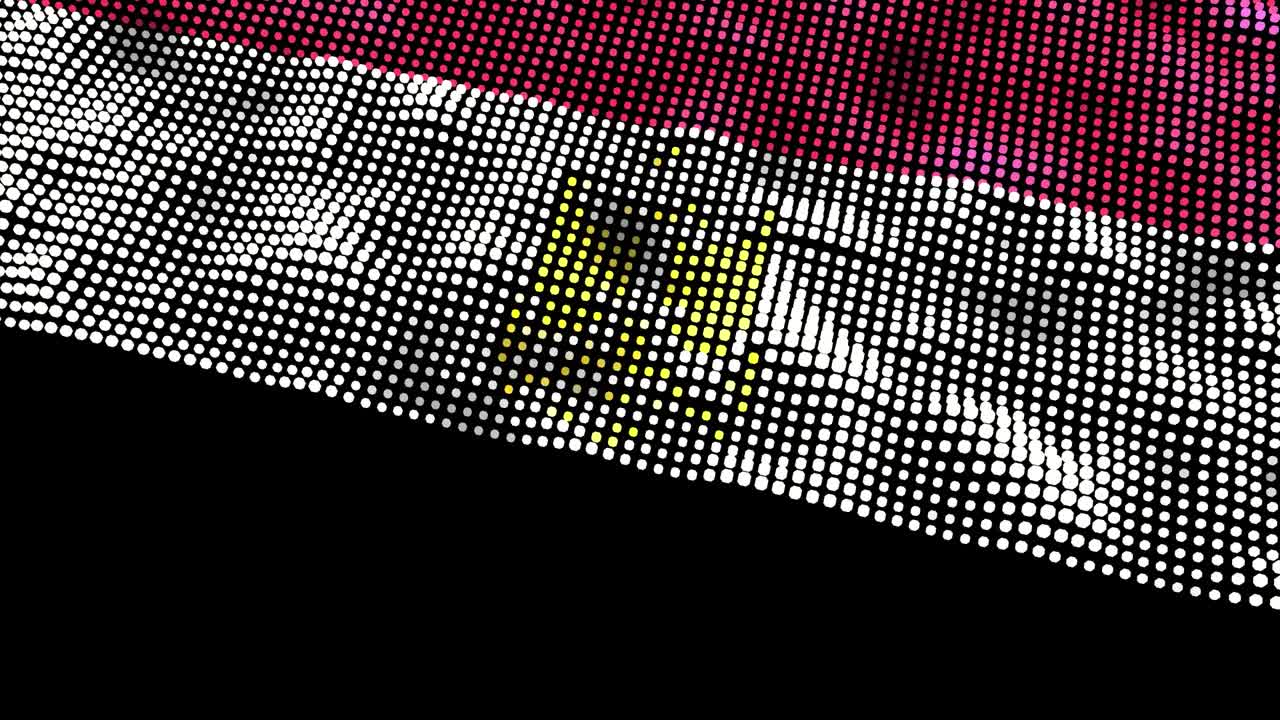 60fps oscuro egipto moderno tachnology concepto bandera, uhd 4k 3d animación de bucle sin costuras6