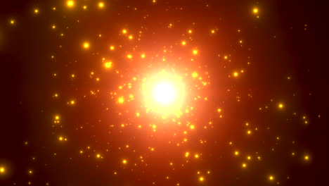 Bewegung-Goldpartikel-Und-Sterne-Im-Abstrakten-Hintergrund-Der-Galaxie