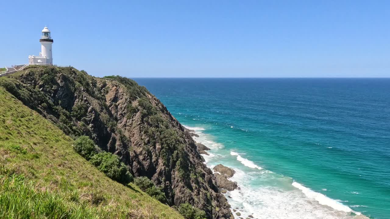 Scenic view of a lighthouse on a coastal cliff