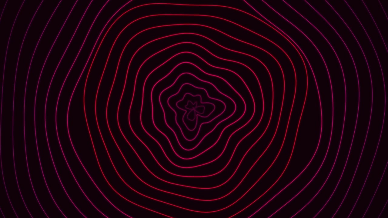 Abstract Pulsing Red Concentric Lines Animation
