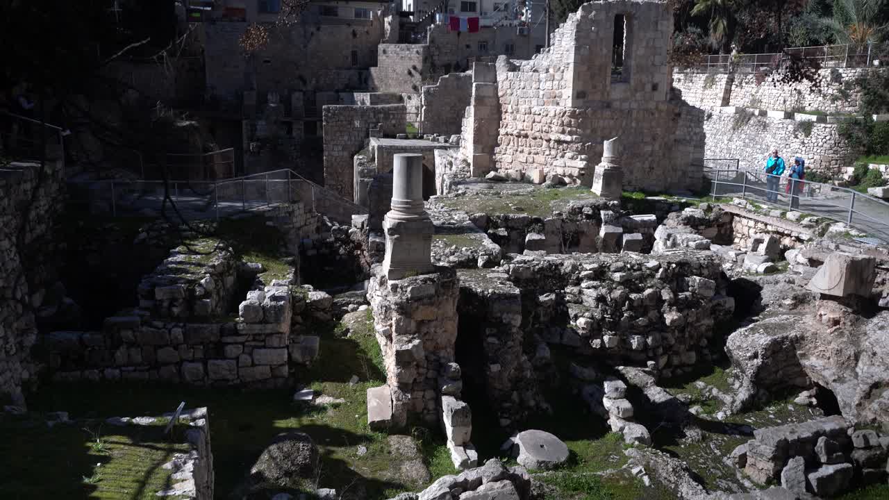 이스라엘 성서 치유 사이트 와이드 샷의 베데스다 풀