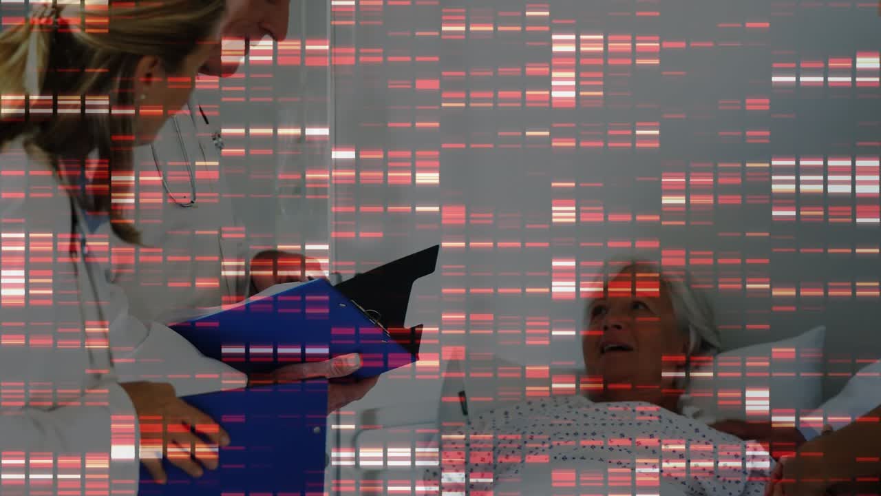 Animation of data processing over flowers
