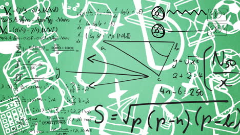 ecuaciones matemáticas flotando contra el concepto escolar iconos y texto en el globo