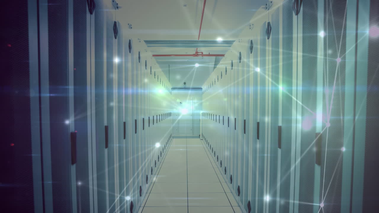 animación de la red de conexiones a través de servidores informáticos