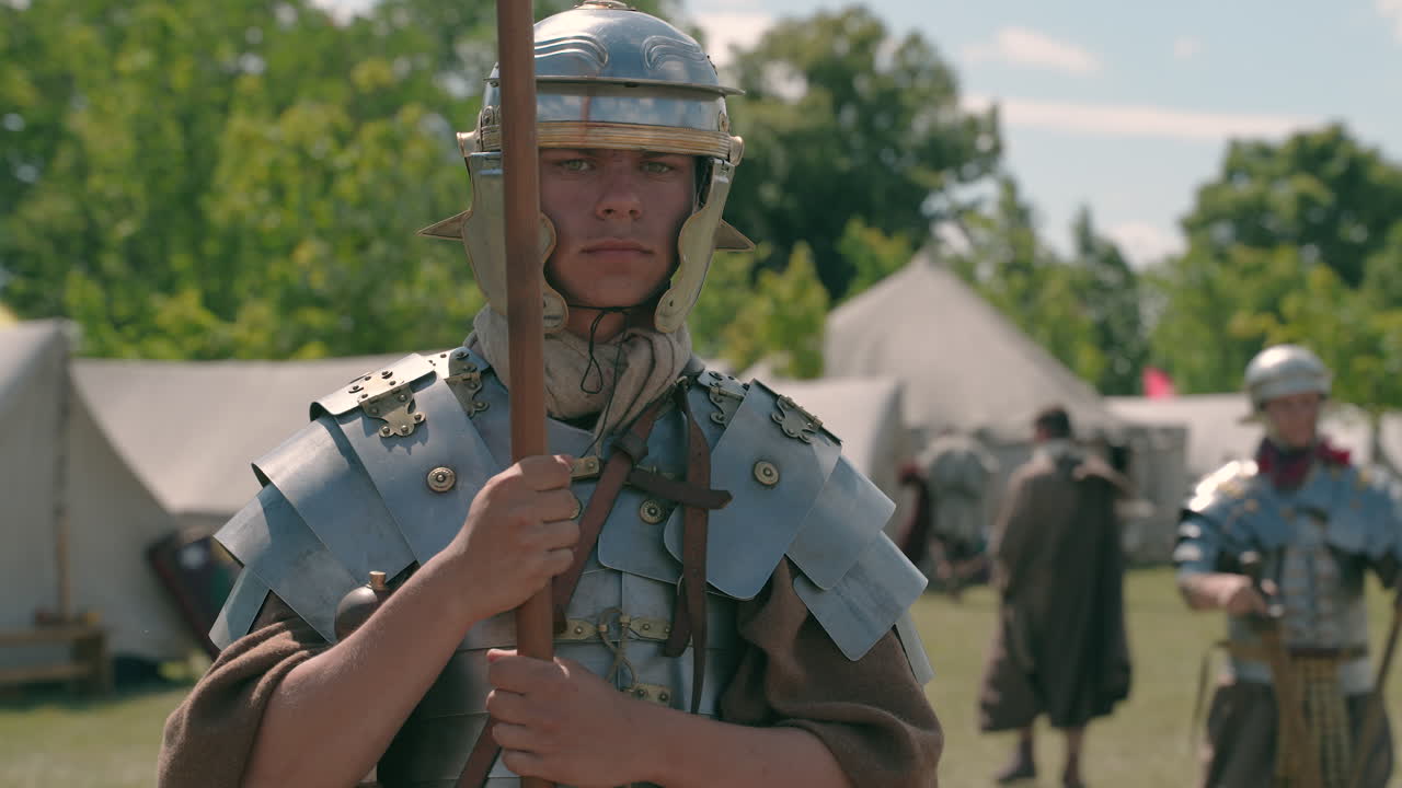 Roman Soldier in Reenactment