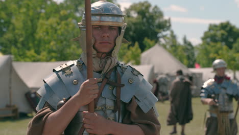 roman soldier in reenactment