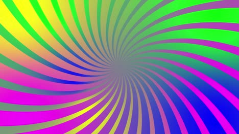 un salvador de pantalla animado en bucle sin problemas. un patrón abstracto colorido aumenta desde el centro de la pantalla. transiciones de color aleatorias.