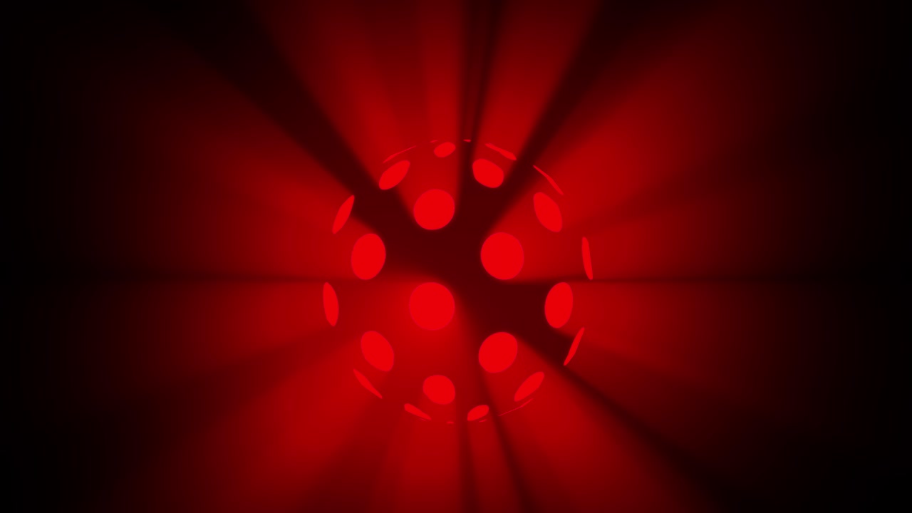 4k Resolution Red Shine Ball in a light patterns