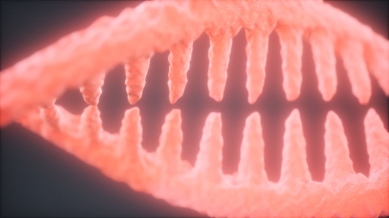 밝은 입자 3d 렌더링 dna