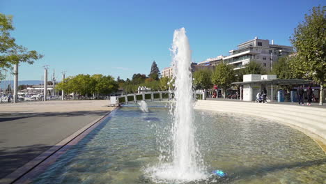 slow motion shot of spouting fountain