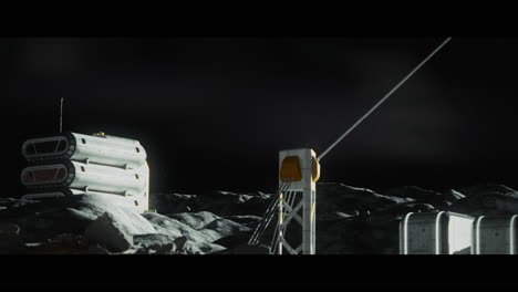 moon surface with a lunar base