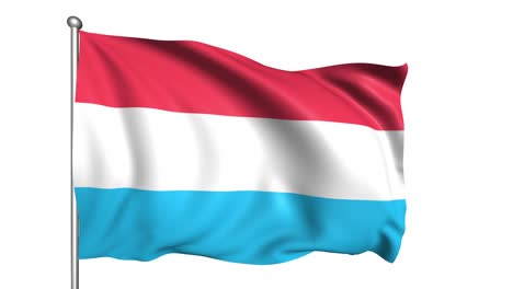 flag of luxembourg with fabric structure in the wind (alpha channel, loopable)