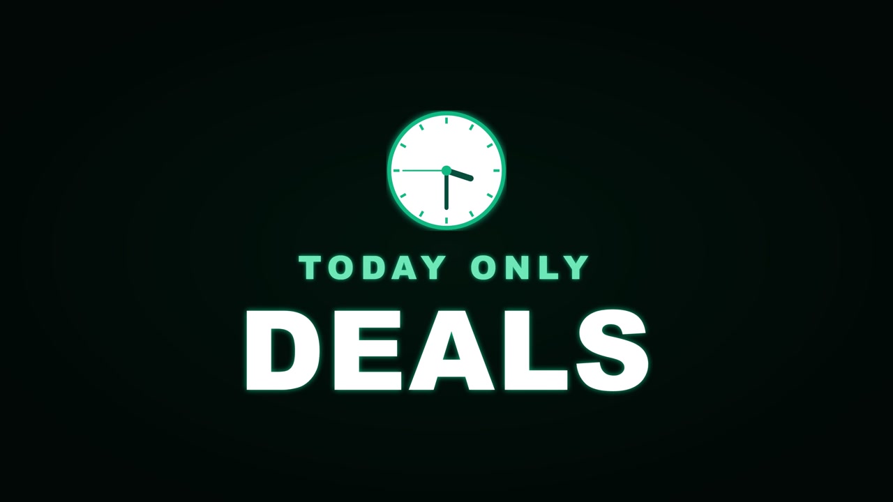 Animated Clock Counting Down for Today Only Deals Promotion