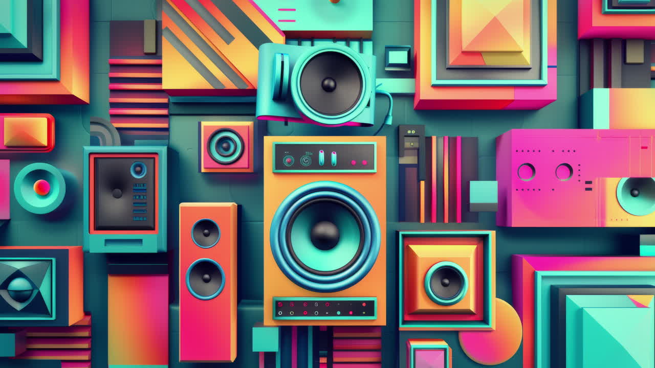 스테레오 오디오 스피커와 함께 ai 배경