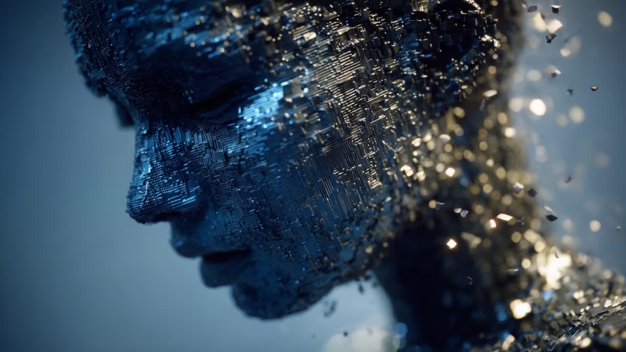 A Stunning Visual Representation of a Digital Entity: Displaying Intricate Details and Multidimensional Textures That Represent the Intersection of Art and Technology