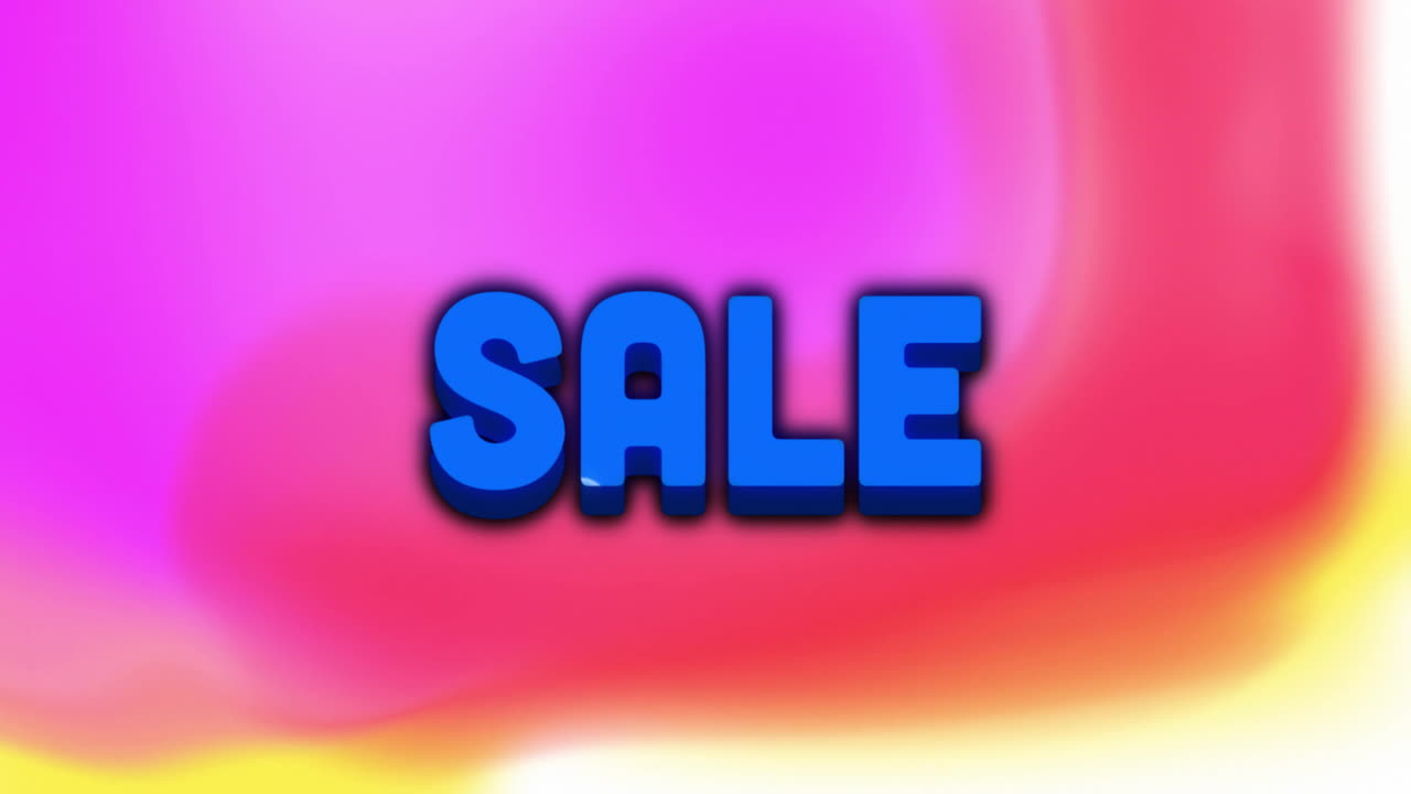 animación del texto de venta sobre un fondo de patrón vibrante