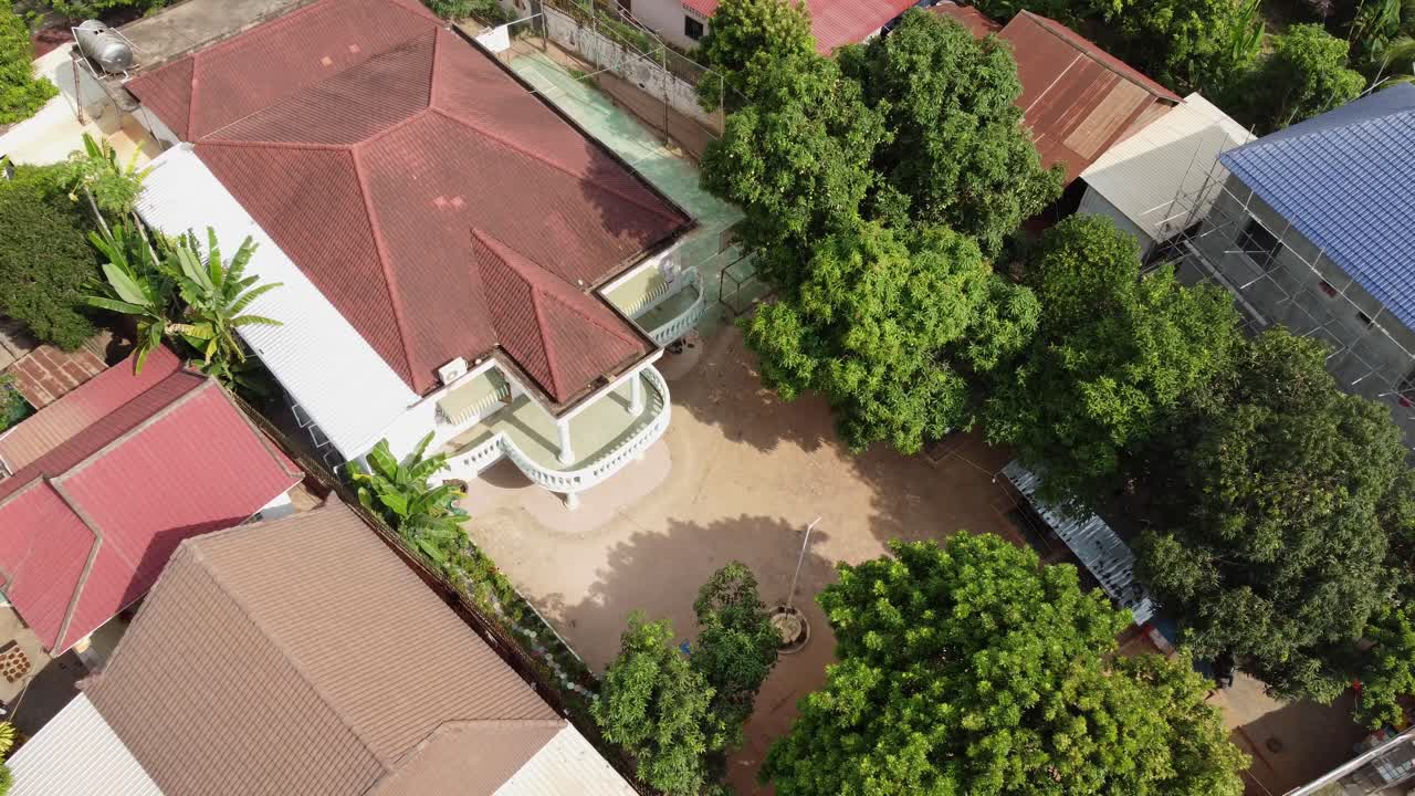 Aerial View Of School In Siem Reap Province Cambodia