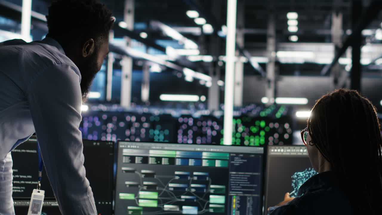 Data center manager supervising engineer using node tree tool