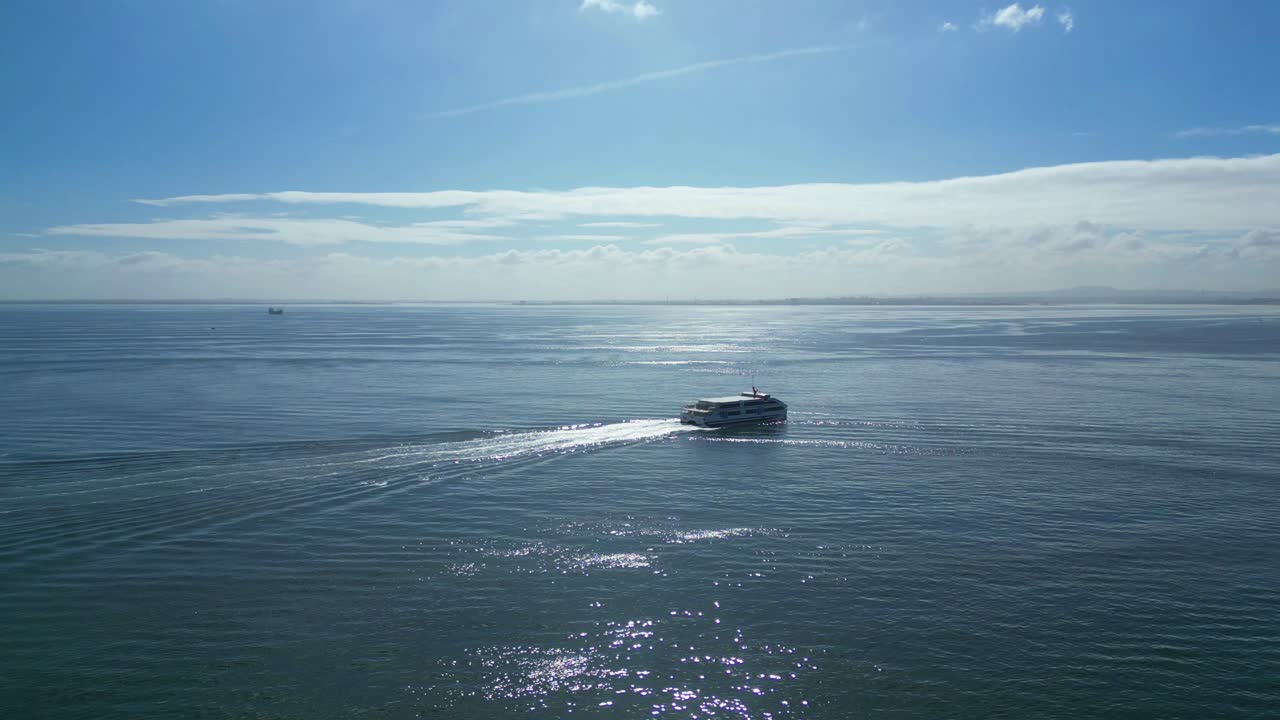 Ferry sailing on a sunny day