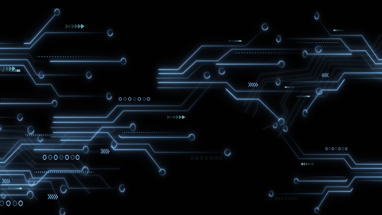 Animation of data processing over computer circuit board