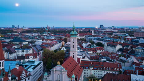 munich aerial timelapse at sunset