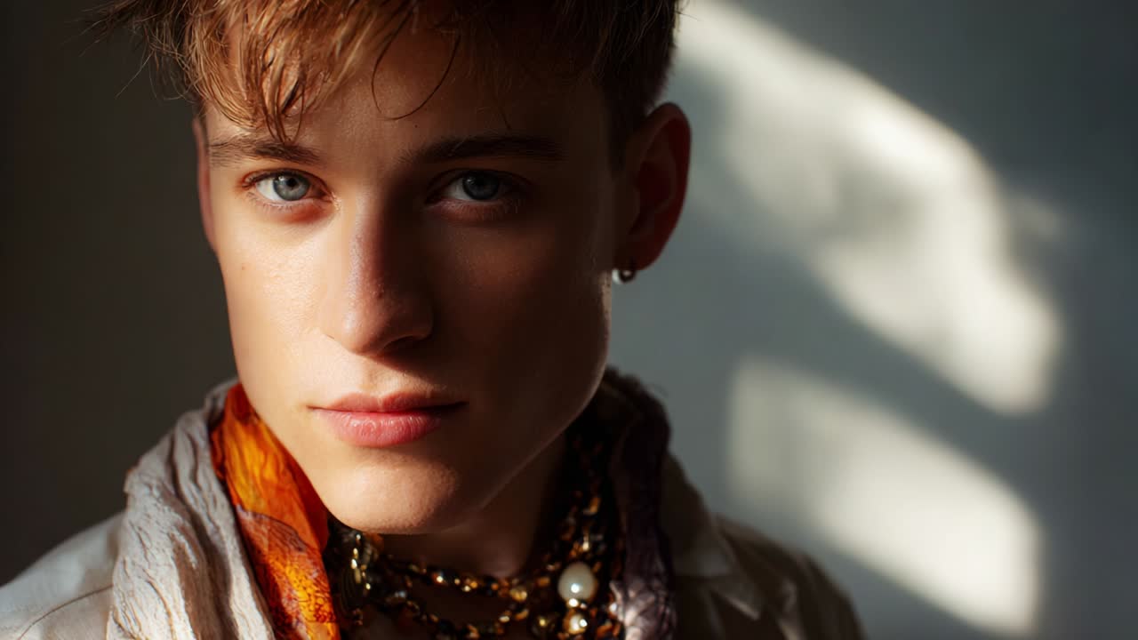 Portrait of a Man with Jewelry and Scarf