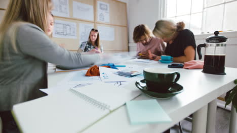 Mixed-race-group-of-people-timelapse-hipster-office-small-business-start-up-company-planning-creative-meeting