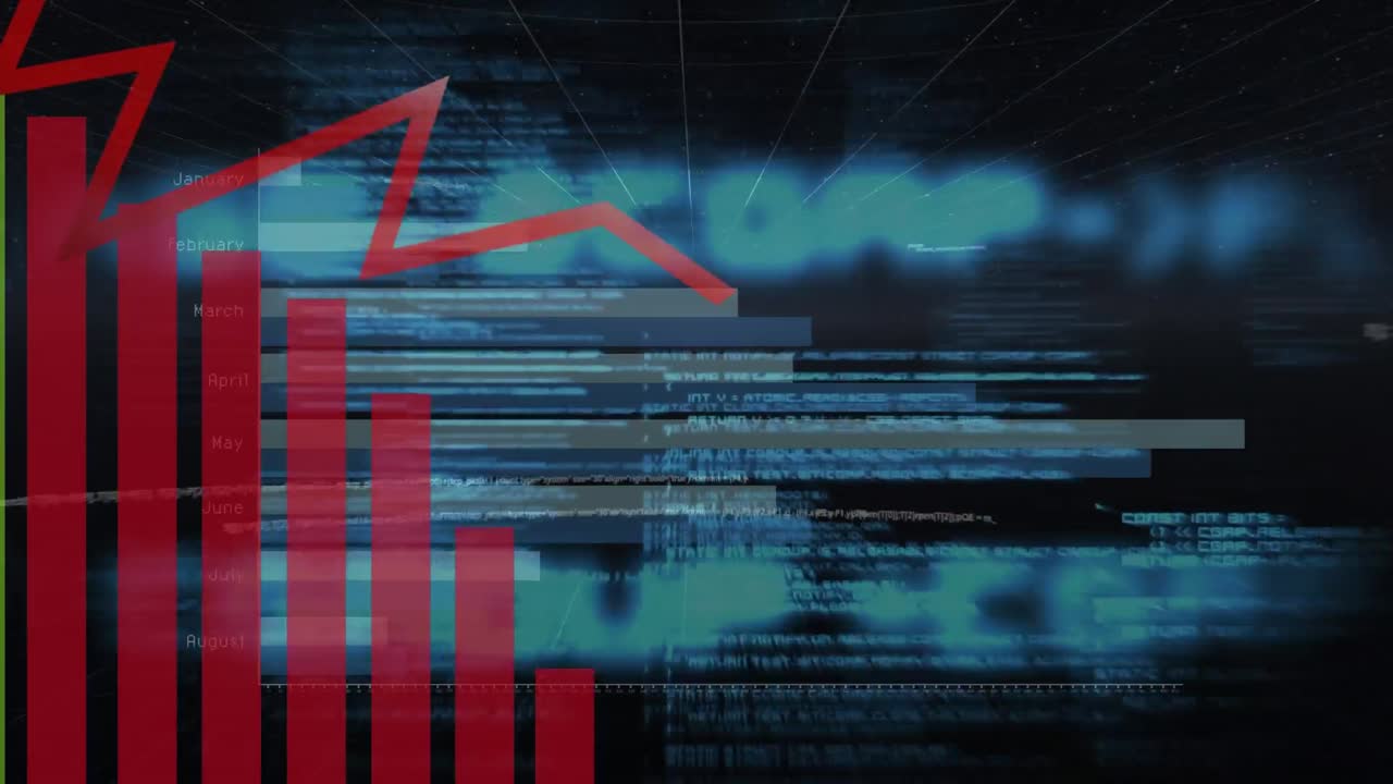 animación del procesamiento de datos sobre un fondo negro