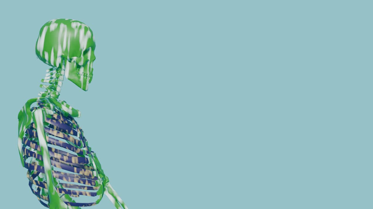 las manos agitan el esqueleto de la danza