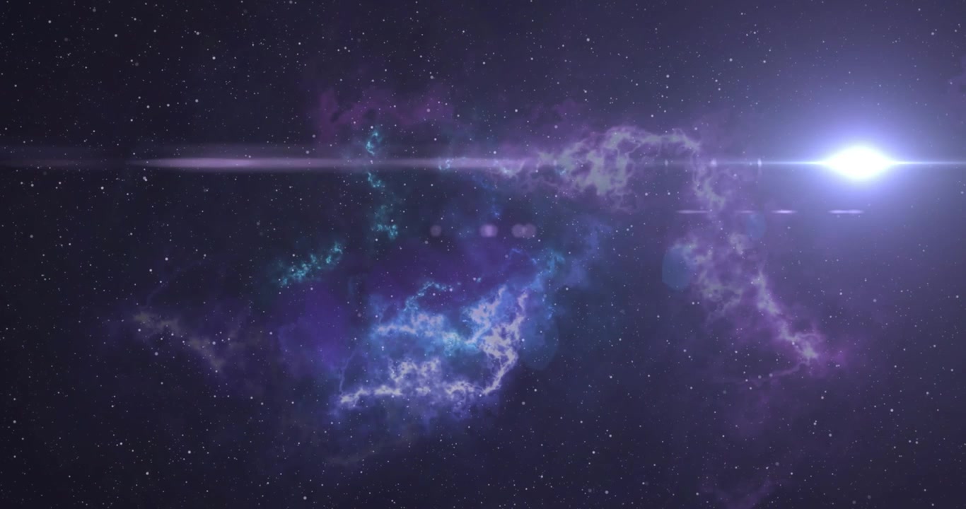 Animazione di punti luce su stelle su sfondo scuro.