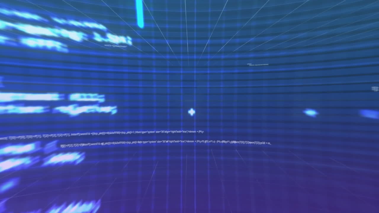 Animation of scope scanning and data processing on black background