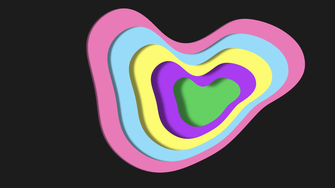 patrón de ondas de corte de papel de plástico de arco iris