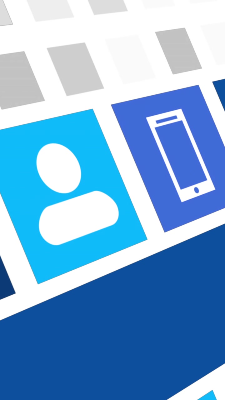 Animation of network of digital icons on blue background