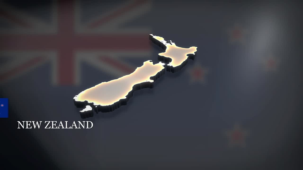 뉴질랜드의 3d 애니메이션 지도