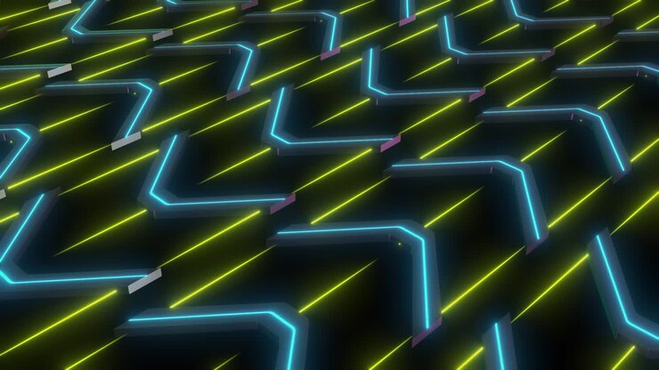 Abstract Futuristic Pattern with Neon Lighting