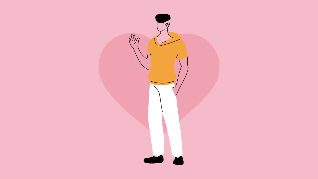 joven atractivo personaje animado