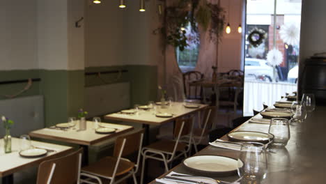 interior of an empty restaurant ready for business