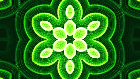 el fondo 3d de ciencia ficción en bucle de 4k con partículas verdes brillantes forman líneas, superficies, patrones, estructuras de caleidoscopio. estructuras de puntos simétricos de abstracción en movimiento.