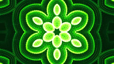 4k looped sci-fi 3d background with glow green particles form lines, surfaces, pattern, kaleidoscope structures. abstraction symmetrical point structures in motion.