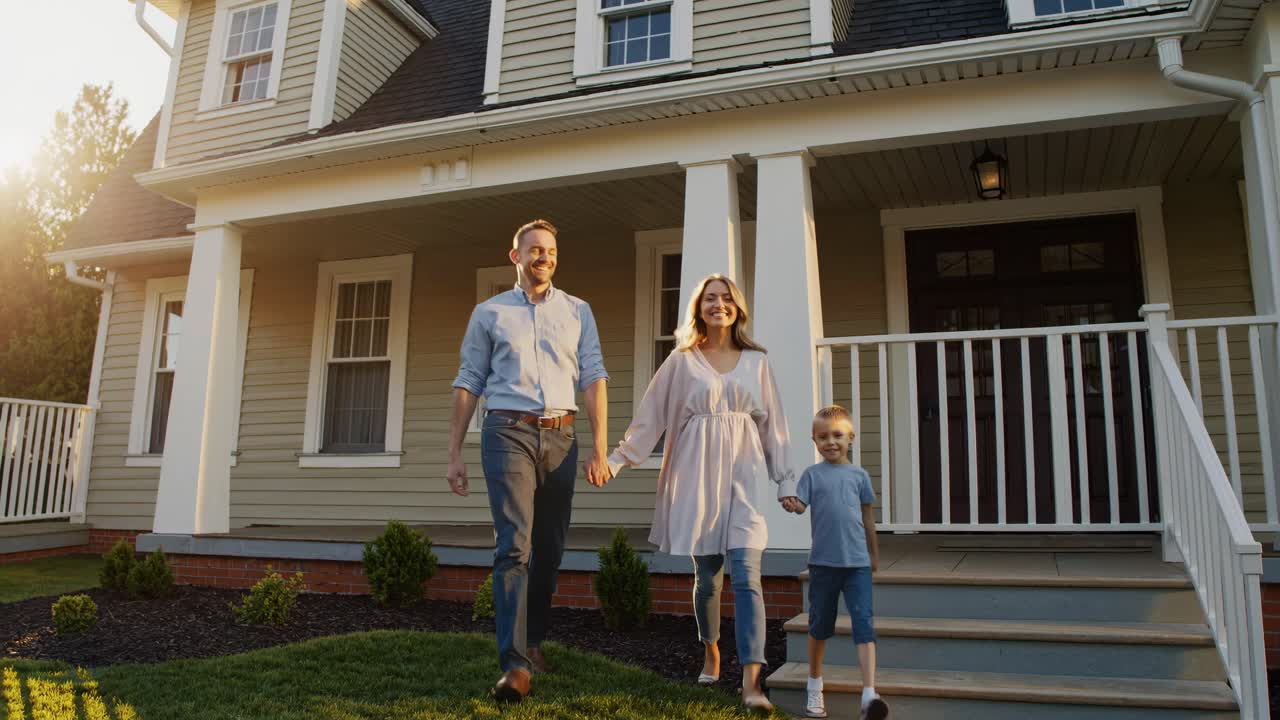 Happy Family at Their New Home
